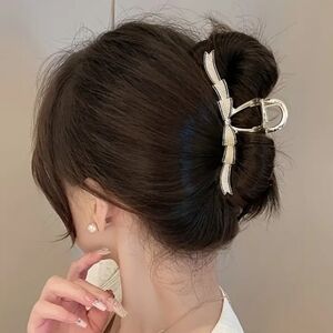 Big Elegant Gold Hair Clip with rhinestones